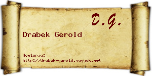Drabek Gerold névjegykártya